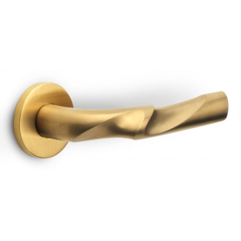Deurkruk ELEEZ ZH100-G deurkruk geveerd op rozet PVD goud