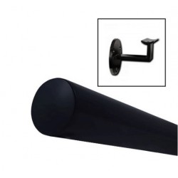 Trapleuning zwart gepoedercoat lengte 50cm