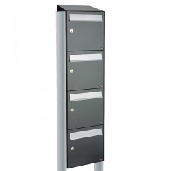 Flow set 1-breed, 4-hoog met dak op statief antraciet