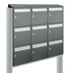 Flow set 3-breed, 3-hoog met dak op statief antraciet