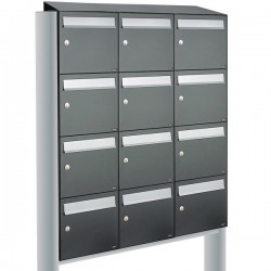 Flow set 3-breed, 4-hoog met dak op statief antraciet