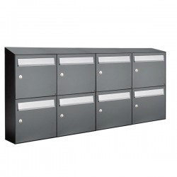 Flow set 4-breed, 2-hoog met dak antraciet