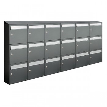 Flow set 6-breed, 3-hoog met dak antraciet