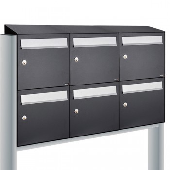 Flow set 3-breed, 2-hoog met dak op statief zwart