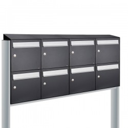 Flow set 4-breed, 2-hoog met dak op statief zwart