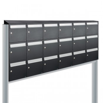 Flow set 6-breed, 3-hoog met dak op statief zwart