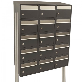 Brickset 3-breed, 5-hoog met dak op statief antraciet