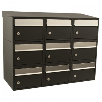 Brickset 3-breed, 3-hoog met dak antraciet