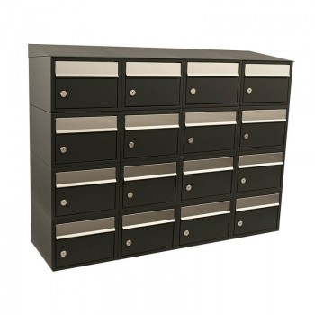 Brickset 4-breed, 4-hoog met dak antraciet