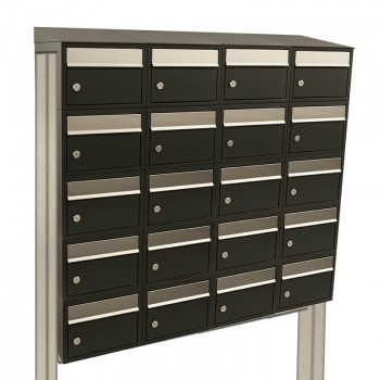 Brickset 4-breed, 5-hoog met dak op statief antraciet