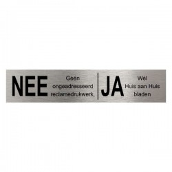 Ja/Nee plaatje zelfklevend RVS