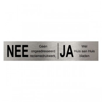 Ja/Nee plaatje zelfklevend RVS Ja/Nee plaatje zelfklevend RVS