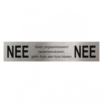Nee/Nee plaatje zelfklevend RVS Nee/Nee plaatje zelfklevend RVS