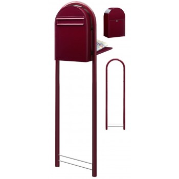 Brievenbus Bobi Classic Back Bordeaux + statief