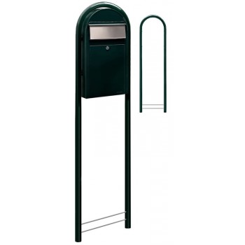 Brievenbus Bobi Grande S Zwartgroen + statief