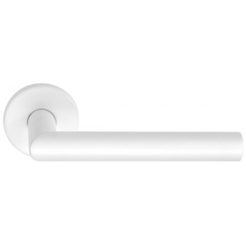 Deurklink Basic LB2 19mm rond rozet mat wit