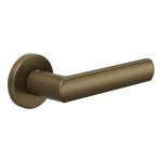 Deurkruk Luce mat brons rond rozet