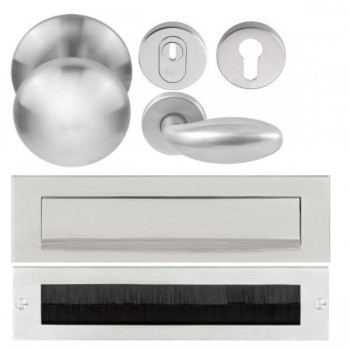 Complete voordeurset rooster Basic RVS