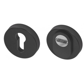 Veiligheidscilinderrozet RVS mat zwart (UTB)