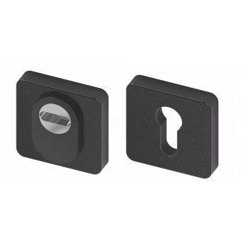 Veiligheidscilinderrozet vierkant RVS mat zwart (UTB)