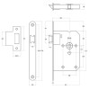 BASICS LBLA-SFC loopdeurslot afgerond PVD gunmetal/PVD mat zwart