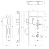 BASICS LBLA-W63x8 deurslot toilet afger. PVD gunmetal
