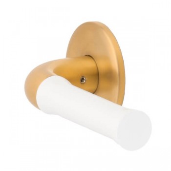 Deurkruk Nour EV100/64 PVD rond rozet mat goud/wit