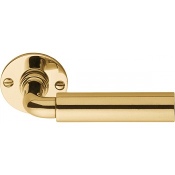 Deurkruk Timeless 1923MRR38 rond rozet 38mm messing ongelakt 