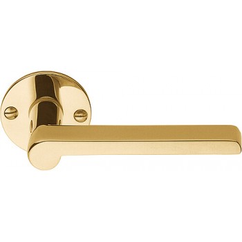 Deurkruk Timeless 1927MRR38 rond rozet messing ongelakt