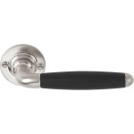 Deurkruk Timeless 1932XLGRR50 rond rozet geveerd mat nikkel ebbenhout 