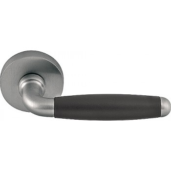 Deurkruk Timeless 1932MRC50 rond rozet mat nikkel ebbenhout 