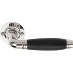 Deurkruk Timeless 1934GRR50 rond rozet geveerd glans nikkel ebbenhout 