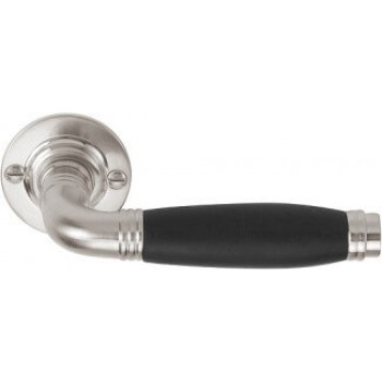 Deurkruk Timeless 1934GRR50 rond rozet geveerd mat nikkel ebbenhout 