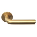 Deurkruk Eclipse DR100-G rond rozet PVD mat goud geveerd 