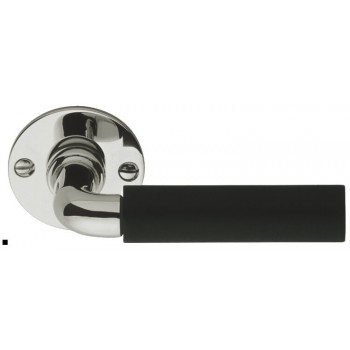 Deurkruk Timeless 1923MRR38 rond rozet glans nikkel ebbenhout