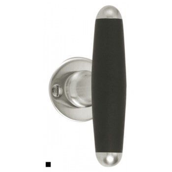 Deurkruk Timeless 1932TMRR38 rond rozet mat nikkel ebbenhout