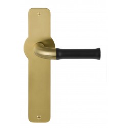 Deurkruk op schild Nour EV100P210SFC PVD mat goud zwart