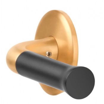 Deurkruk Nour EV101/64 rond rozet PVD mat goud/zwart