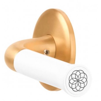 Deurkruk Nour EV101/64 rond rozet PVD mat goud/wit