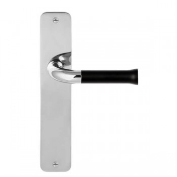 Deurkruk op schild Nour EV101P211SFC  gepolijst RVS mat zwart