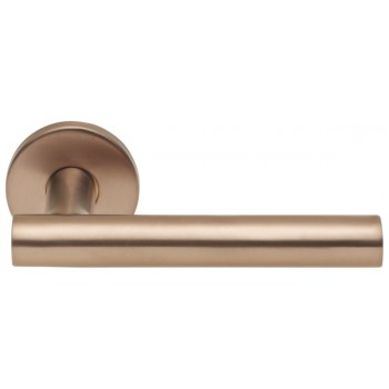 Deurklink Basic LB7 19mm rond rozet PVD licht brons 
