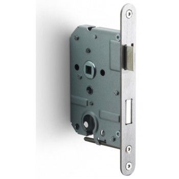 Cilinderslot afgerond mat RVS inclusief sluitplaat 