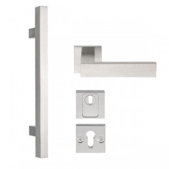 Voordeurset Square RVS met greep