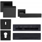 Complete voordeurset Square mat zwart
