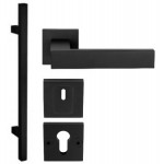 Voordeurset Square mat zwart met greep