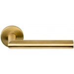 Deurklink Basic LB2 19mm rond rozet mat goud PVD