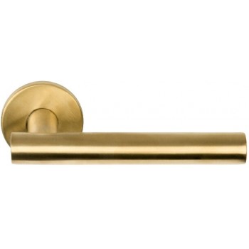 Deurklink Basic LB7 19mm rond rozet mat goud PVD