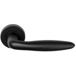 Deurklink Hydra mat zwart rond rozet