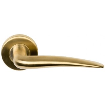 Deurklink Basic LB20 rond rozet mat goud PVD