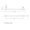 Meubelgreep FV195-224 mat RVS